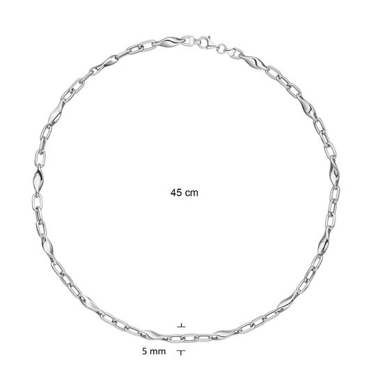  Link necklaces - Anchor - Silver - 45cm
