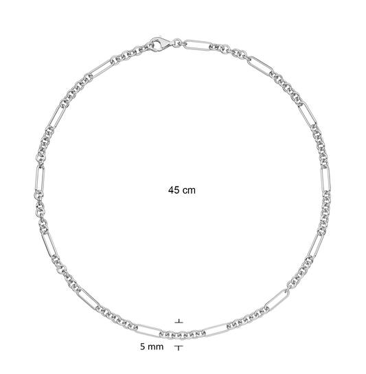 Link necklaces - Jasseron - Silver - 45cm