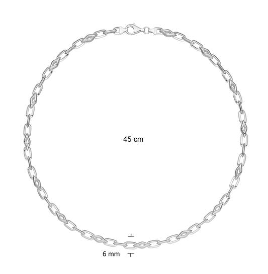  Gliederketten - Anker - Silber - 45cm