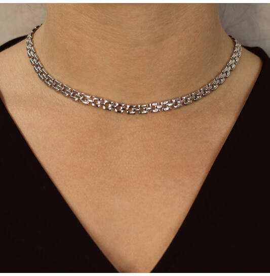  Gliederketten - Fantasieglied - Silber - 43cm