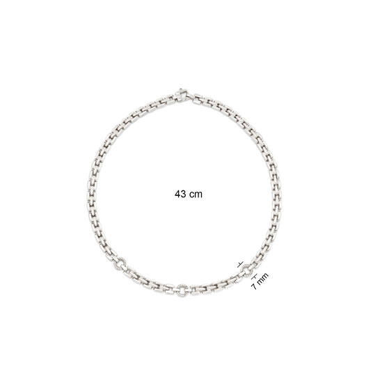  Gliederketten - Fantasieglied - Silber - 43cm