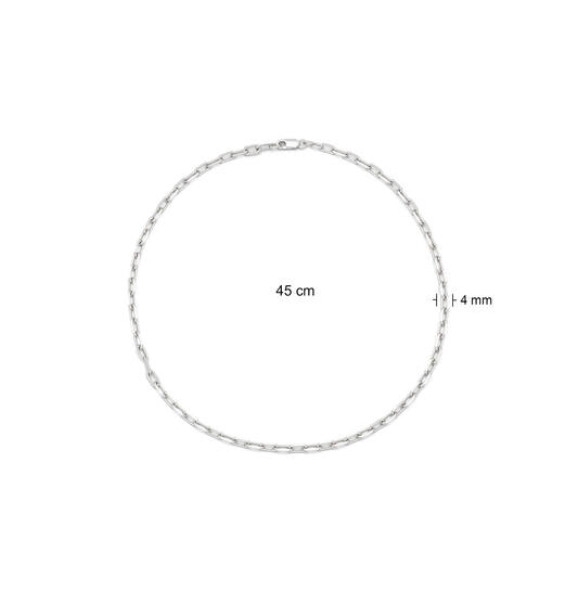 Colliers maillons - Trombone - Argent - 45cm