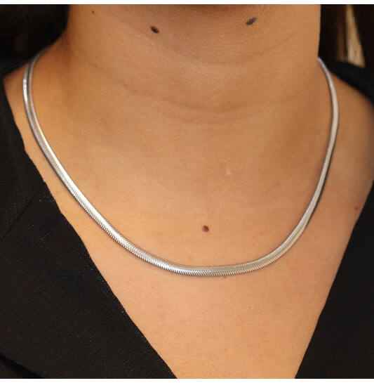  Collier - Serpent - Argent - 45cm