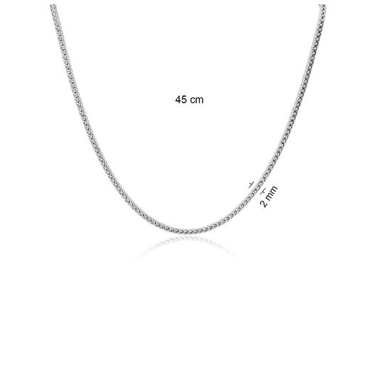  Kette - Palmier, Fuchsschwanz - Silber - 45cm