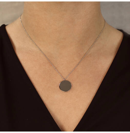  Kette - Graveerplaat - Anker - Silber - 45cm