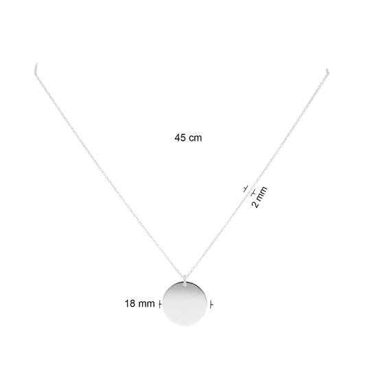  Kette - Graveerplaat - Anker - Silber - 45cm
