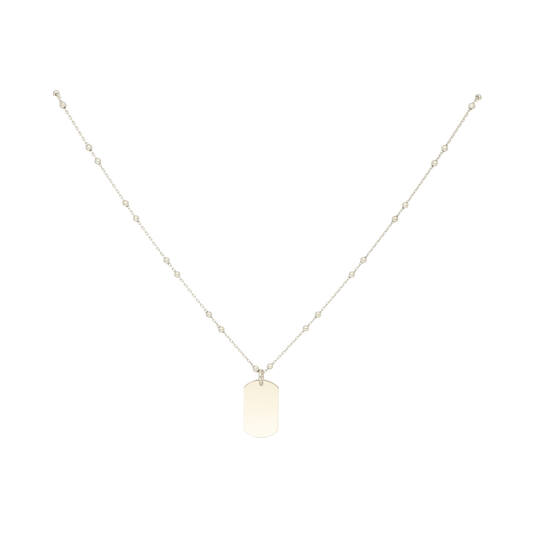  Kette - Graveerplaat - Anker - Silber - 45cm