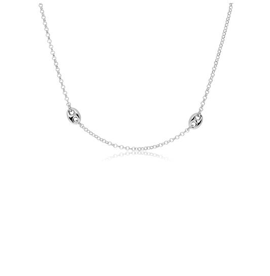  Gliederketten - Anker - Silber - 60cm