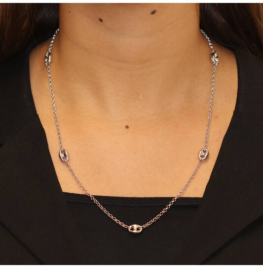  Colliers maillons - Ancre - Argent - 60cm