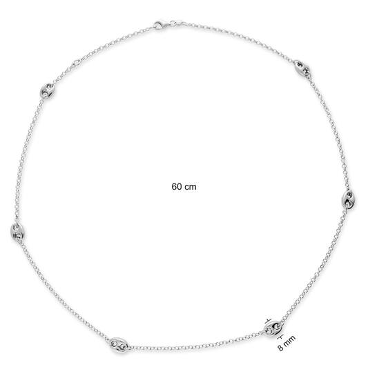  Colliers maillons - Ancre - Argent - 60cm