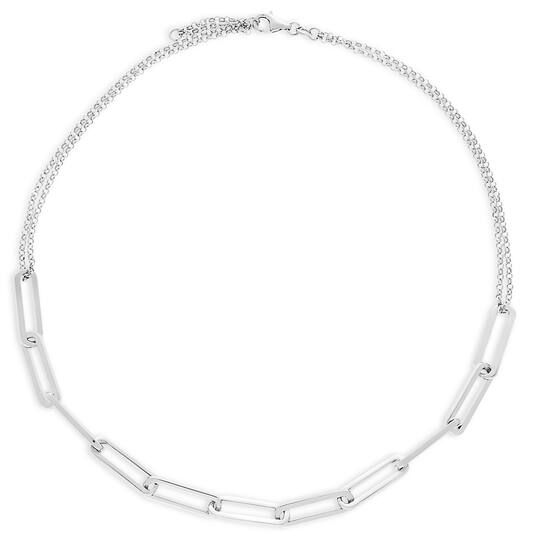  Colliers maillons - Trombone - Argent - 45cm