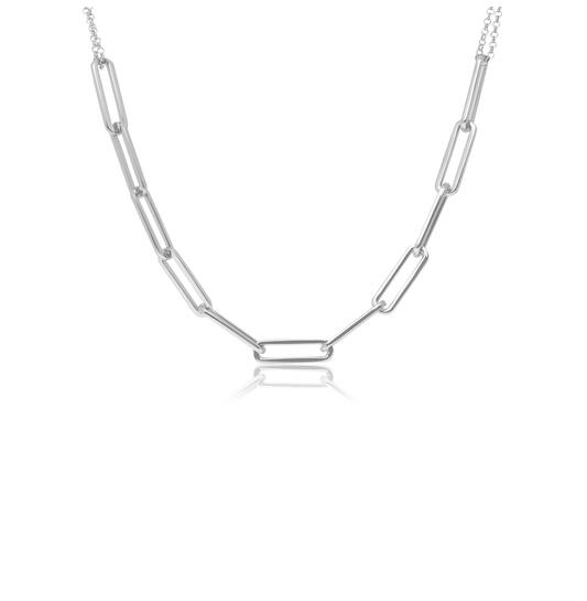  Colliers maillons - Trombone - Argent - 45cm