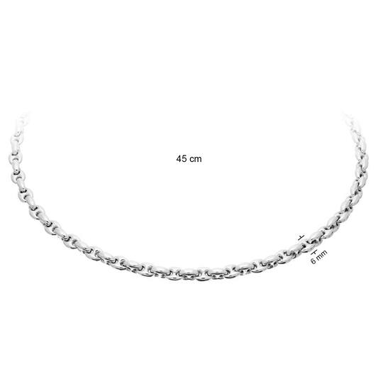  Link necklaces - Coffee bean - Silver - 45cm