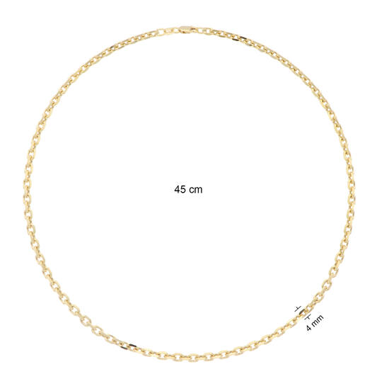  Colliers maillons - Ancre - Argent doré - 45cm