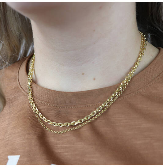  Link necklaces - Anchor - Goldplated - 45cm
