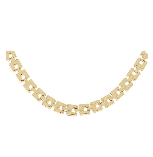  Schakelcollier - Fantasieschakel - Zilver verguld - 43cm