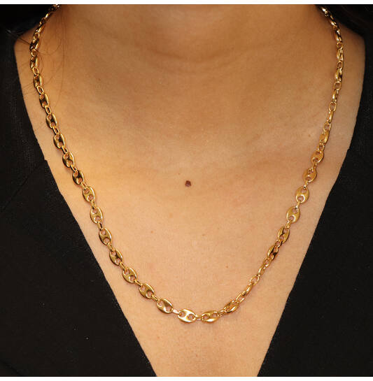  Schakelcollier - Anker - Zilver verguld - 50cm