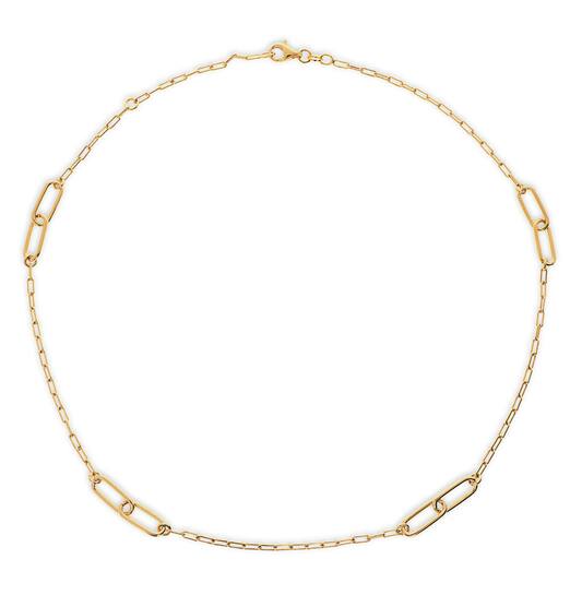  Schakelcollier - Anker - Zilver verguld - 50cm