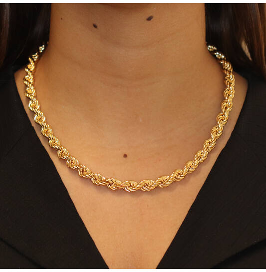  Link necklaces - Rope - Goldplated - 45cm