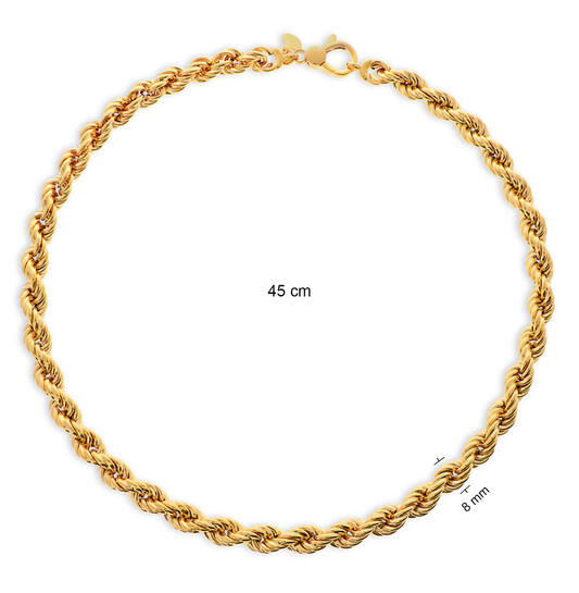  Link necklaces - Rope - Goldplated - 45cm