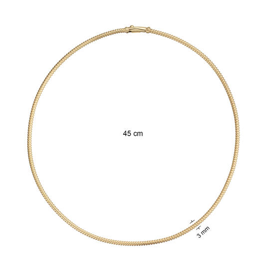  Necklaces with pendant - Round - Goldplated - 45cm