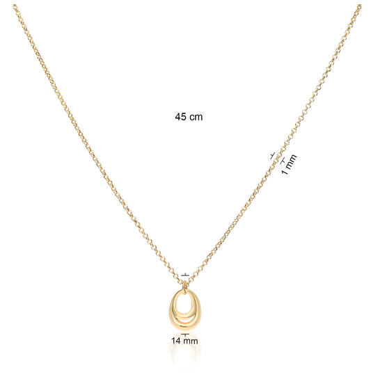  Colliers à pendentif - Argent doré - 45cm