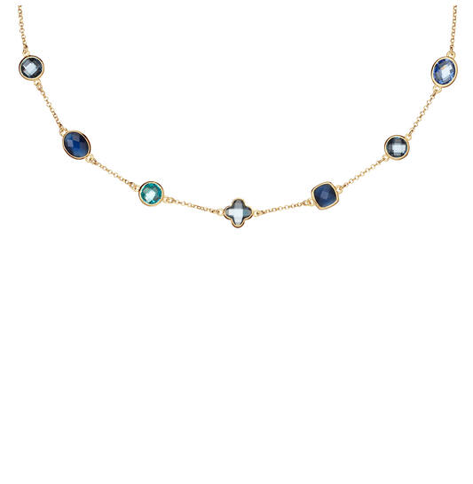 Necklaces with stone - Jasseron - Goldplated - 55cm Colors from Nature - 