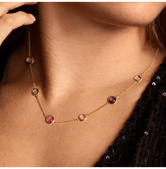  Collier - Jasseron - Zilver verguld Colors from Nature - 