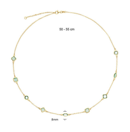  Collier - Fantasie - Jasseron - Zilver verguld - 55cm Colors from Nature - 