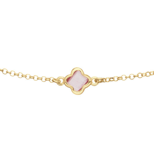  Necklace - Flower - Jasseron - Goldplated - 55cm Colors from Nature - 
