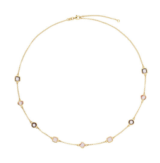  Necklace - Flower - Jasseron - Goldplated - 55cm Colors from Nature - 