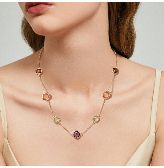  Necklace - Jasseron - Goldplated - 55cm Colors from Nature - 
