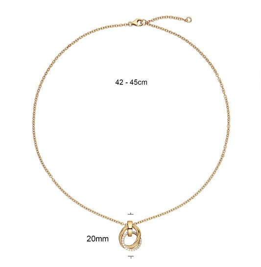  Necklace - Round - Anchor - Goldplated - 45cm Chunky Chic - 