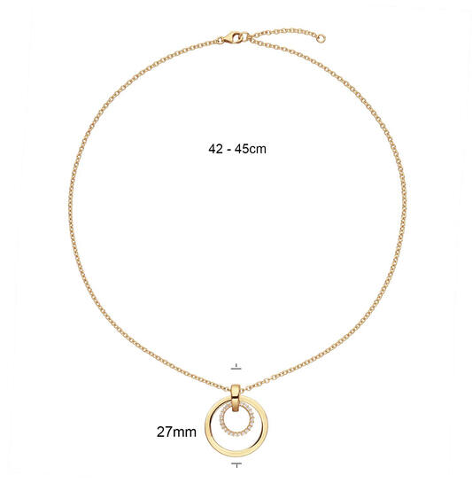  Necklace - Round - Anchor - Goldplated - 45cm Chunky Chic - 