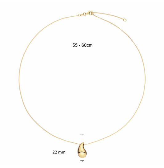  Necklaces with pendant - Drop - Gourmet - Goldplated - 60cm