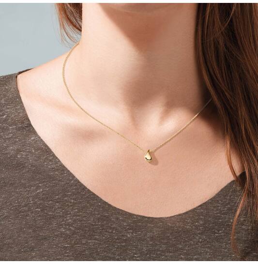  Collier - Druppel - Gourmet - Zilver verguld - 45cm