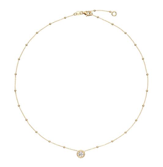  Collier - Rond - Anker - Zilver verguld - 45cm