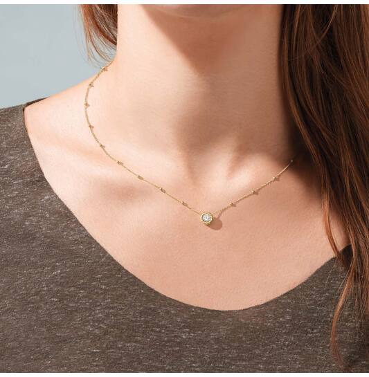  Collier - Rond - Anker - Zilver verguld - 45cm