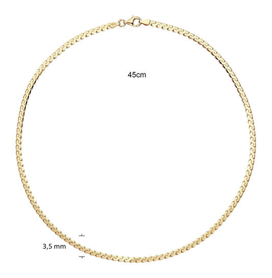  Necklaces with pendant - Fantasy link - Goldplated - 45cm