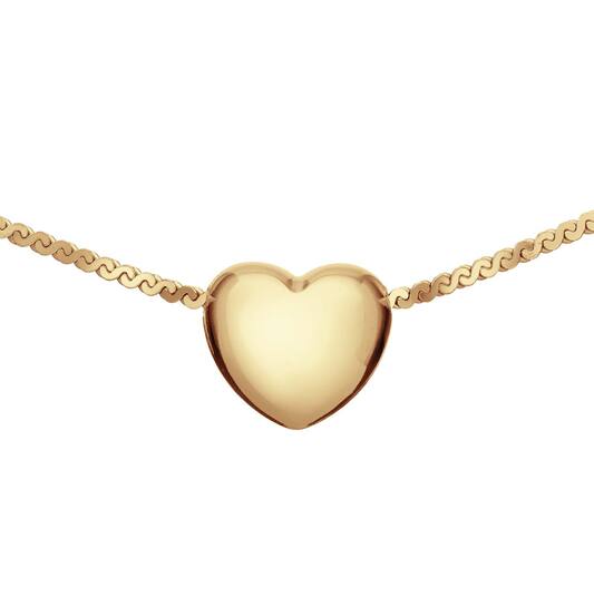  Collier - Hart - Fantasieschakel - Zilver verguld - 45cm