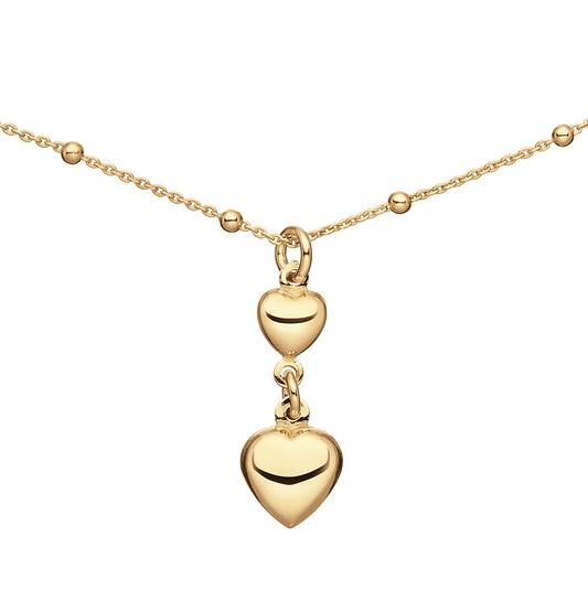  Colliers à pendentif - Cœur - Ancre - Argent doré - 45cm