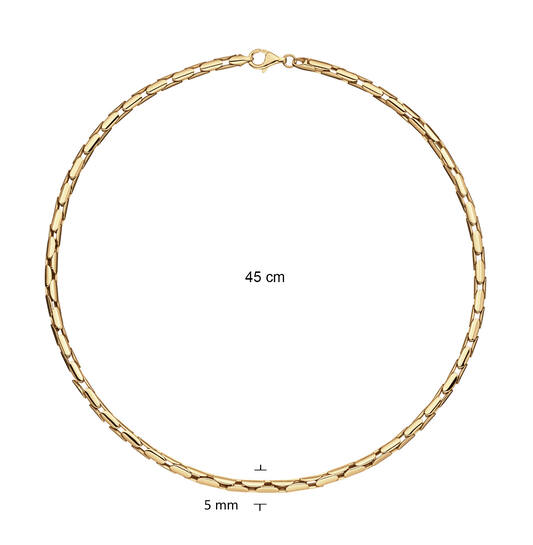  Link necklaces - Palmier, Foxtail - Silver - 45cm