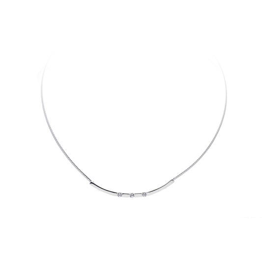  Choker - Rund - Herringbone - Silber - 45cm
