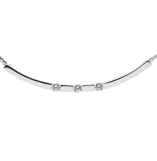  Chokers - Round - Herringbone - Silver - 45cm