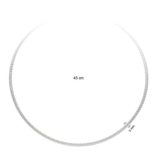  Colliers maillons - Rond - Palmier, queue de renard - Argent - 45cm