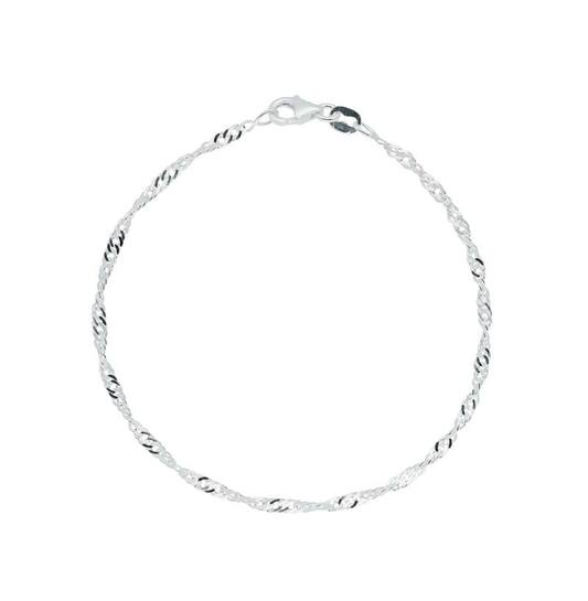  Gliederarmbänder - Singapur - Rund - 2.5mm - 19cm