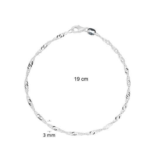  Schakelarmband - Singapore - Rond - 2.5mm - 19cm