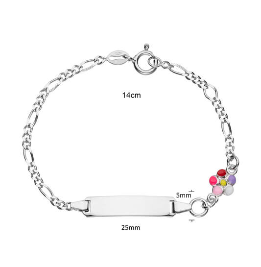  Link bracelets - Figaro - Flower - 25mm - 14cm