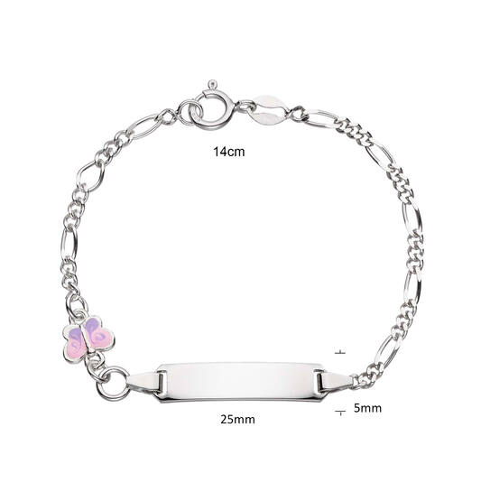  Schakelarmband - Figaro - Vlinder - 25mm - 14cm