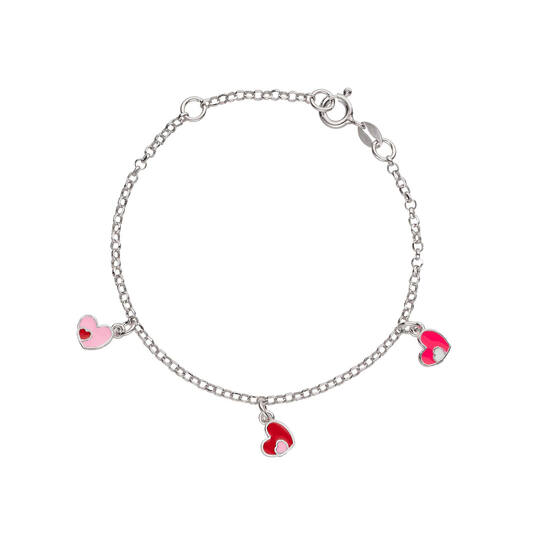  Link bracelets - Jasseron - Heart - 3mm - 16cm